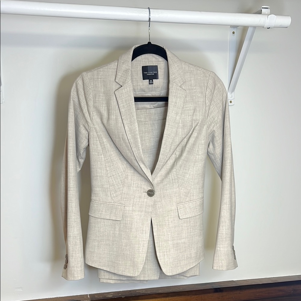 The Limited Beige Textured Women's Blazer